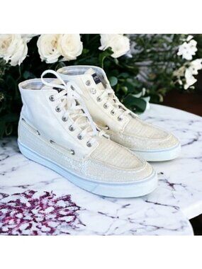 Sperry Top Sider Santa Maria Sequin High Top Sneakers Women's Size 7.5